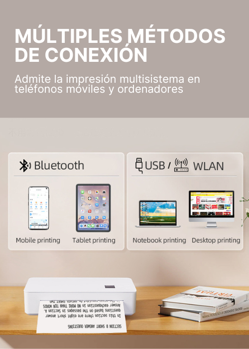 Impresora Portátil Térmica A4 - USB-C y Bluetooth