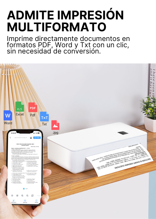 Impresora Portátil Térmica A4 - USB-C y Bluetooth