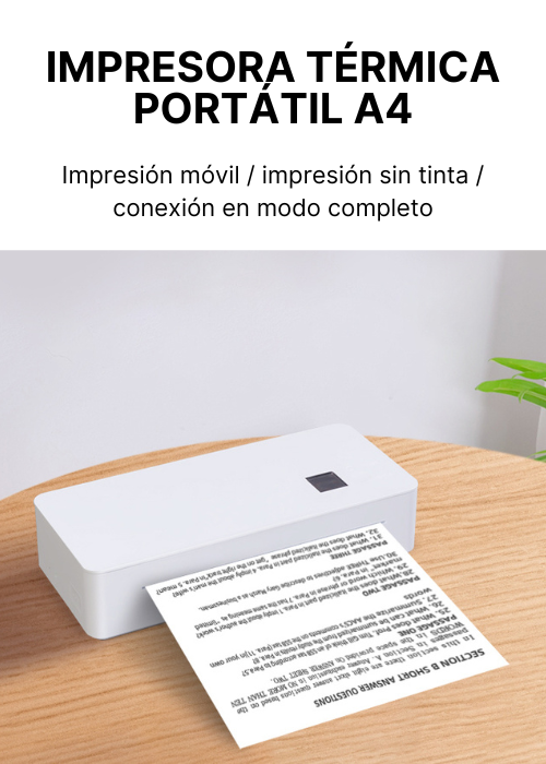 Impresora Portátil Térmica A4 - USB-C y Bluetooth