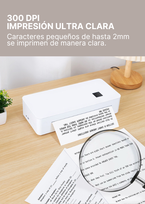 Impresora Portátil Térmica A4 - USB-C y Bluetooth