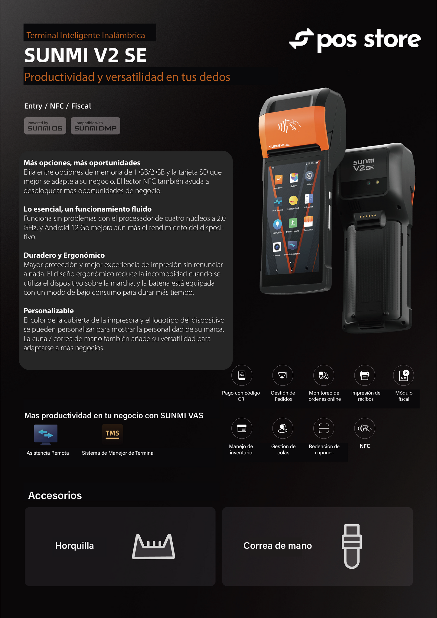 POS Android 12 Sunmi V2 SE