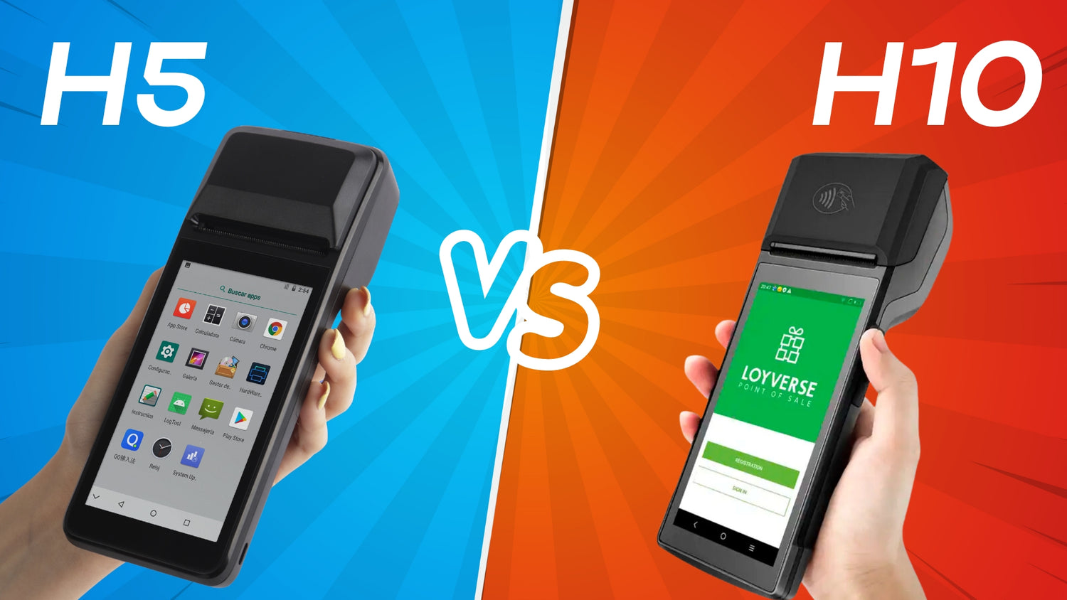 Comparación de Productos: Puntos de Venta H5 vs H10 con Android y Impresora de Recibos