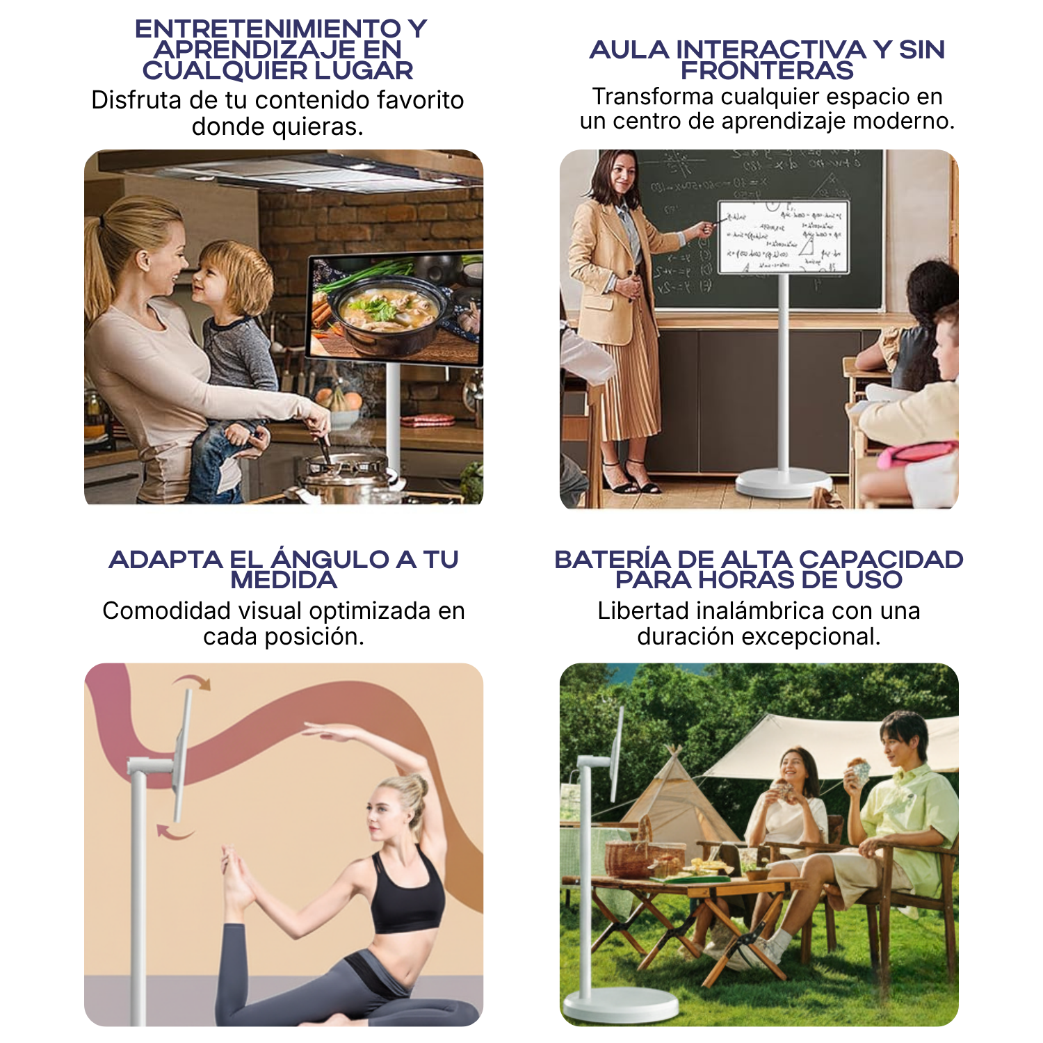 Smart TV Portátil Táctil Android de 21.5" con Soporte