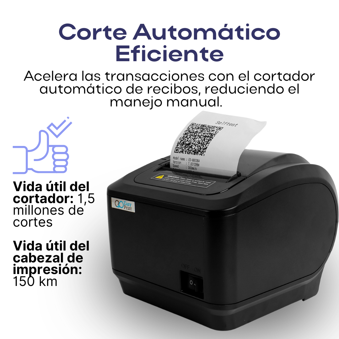 Impresora Térmica de Recibos 80mm WiFi/Bluetooth Alta Velocidad 300mm/s
