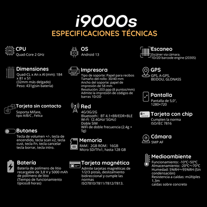 Punto de Venta POS i9000S con Android 13