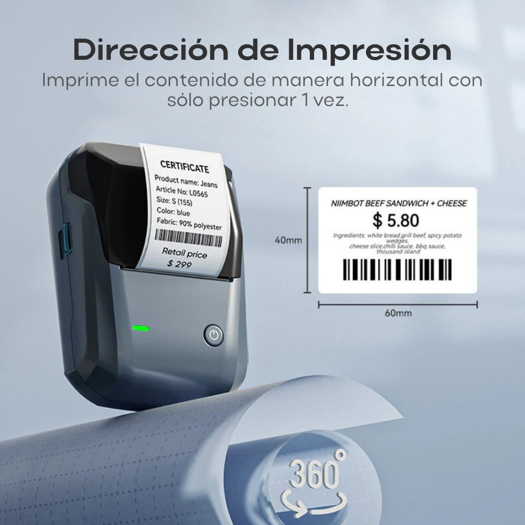 NIIMBOT B1 Impresora Térmica de Etiquetas Inalámbrica Bluetooth