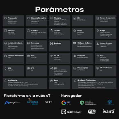 RANGER2 Terminal Móvil Industrial Android con Lector de Códigos de Barras