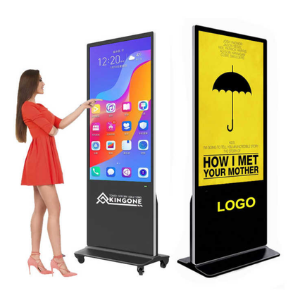 KINGONE 55 Kiosco Interactivo de Interior LCD Tótem de Señalización Soporte de Suelo Pantalla Táctil Tablero de Publicidad Digital
