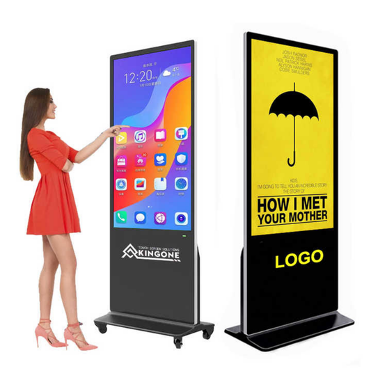 KINGONE 55 Kiosco Interactivo de Interior LCD Tótem de Señalización Soporte de Suelo Pantalla Táctil Tablero de Publicidad Digital