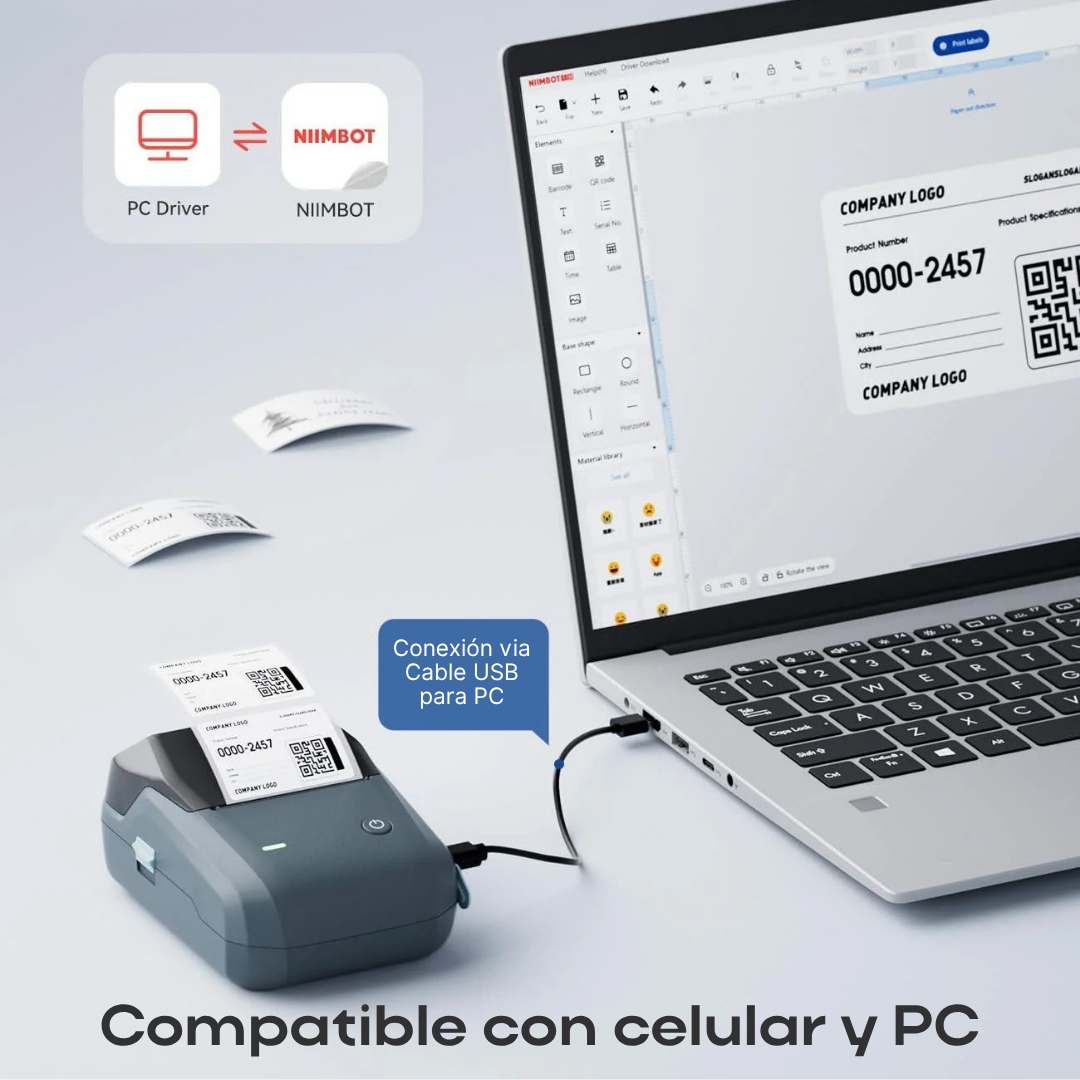 NIIMBOT B1 Impresora Térmica de Etiquetas Inalámbrica Bluetooth