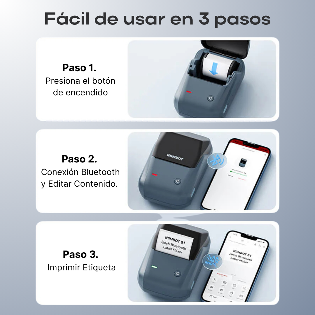 NIIMBOT B1 Impresora Térmica de Etiquetas Inalámbrica Bluetooth