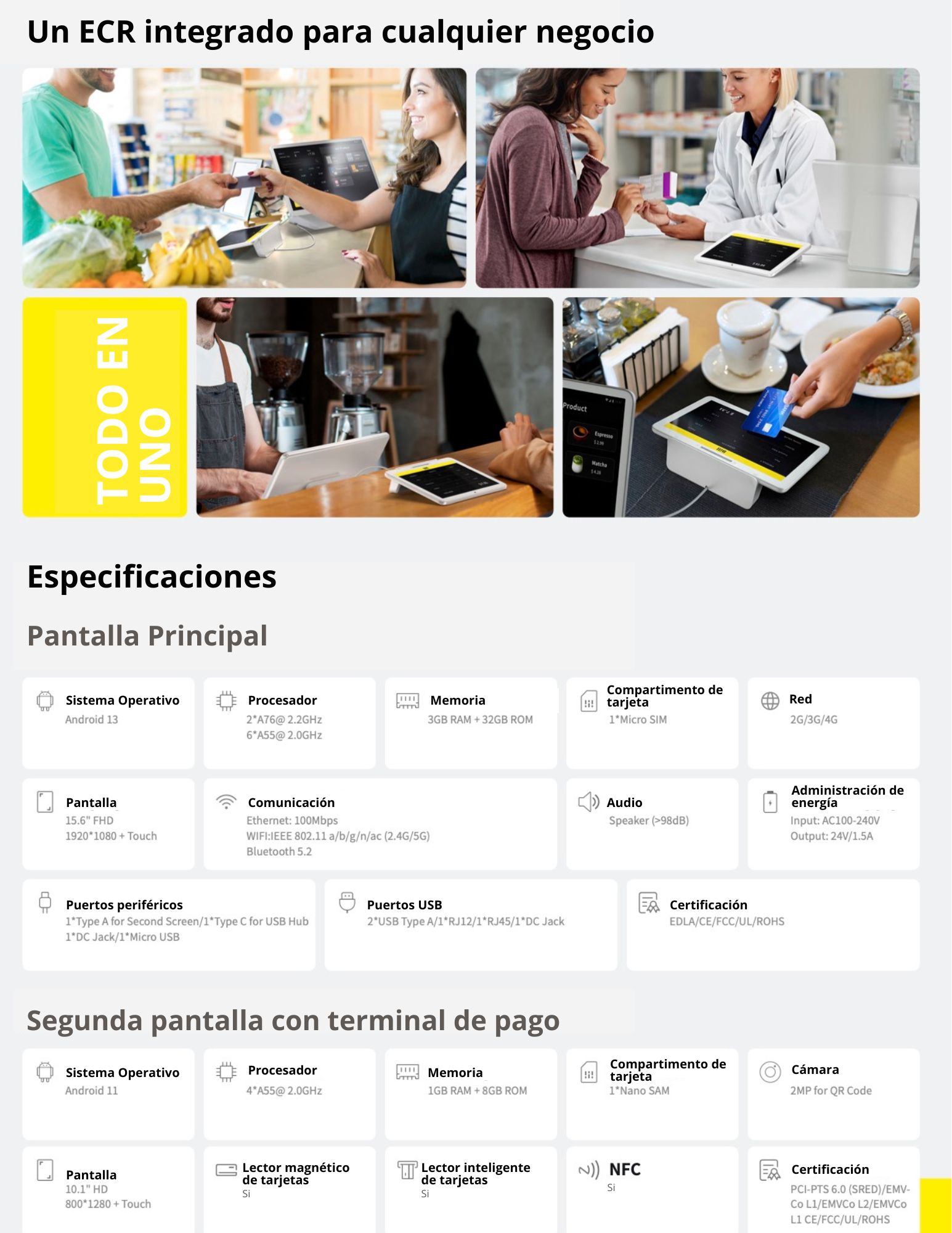 KOZEN D8 Punto de Venta Android POS