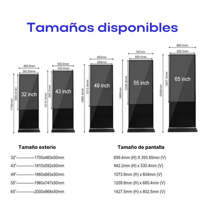 KINGONE 55 Kiosco Interactivo de Interior LCD Tótem de Señalización Soporte de Suelo Pantalla Táctil Tablero de Publicidad Digital