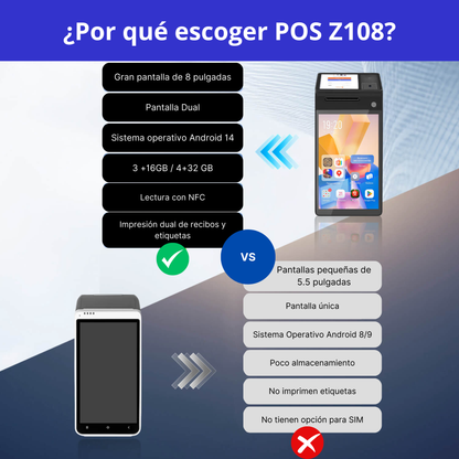 punto de venta android 14 pos impresora de recibos 
