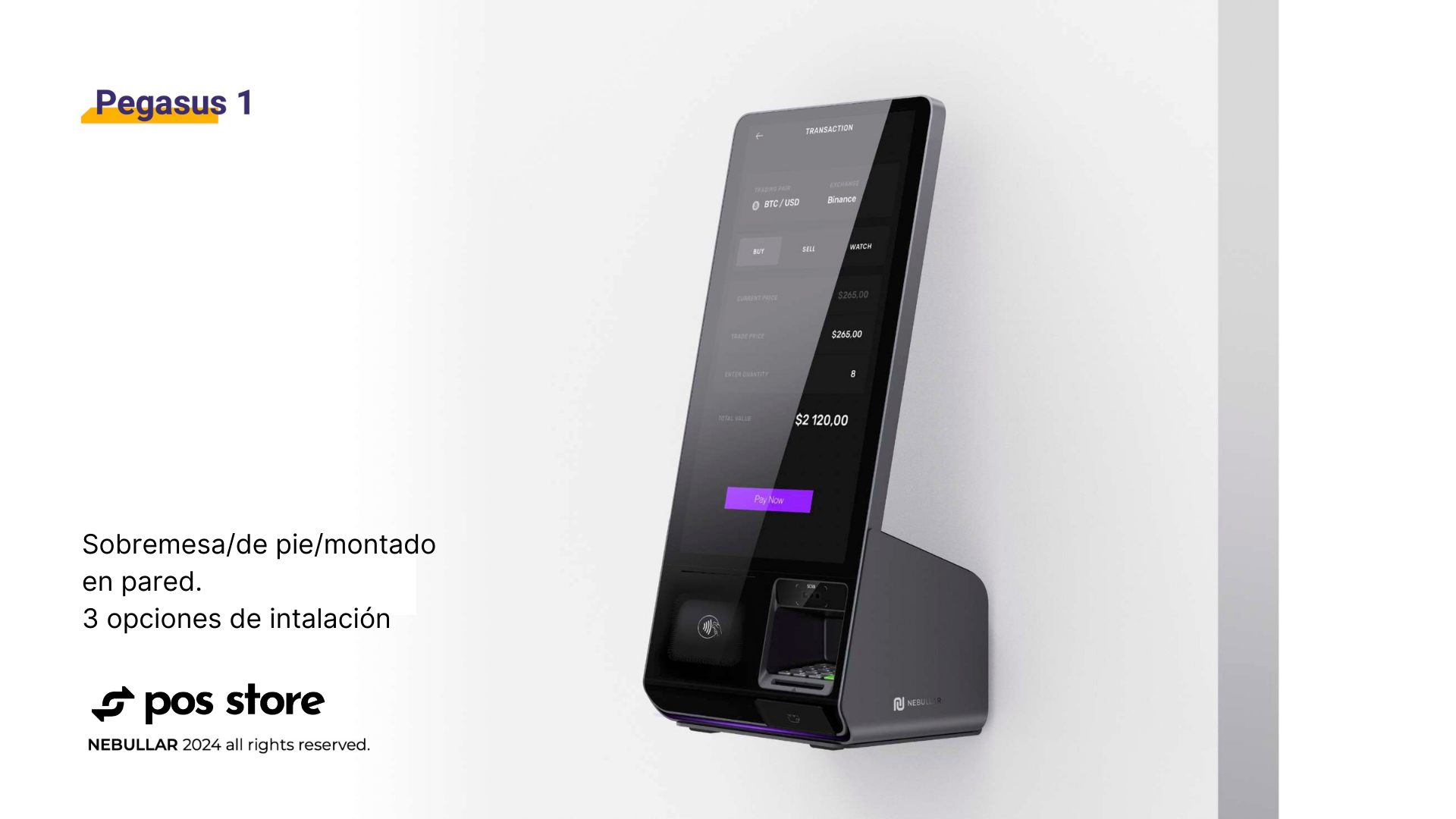 POS Android 13 Pegasus 1 Mini Kiosco de venta todo en uno
