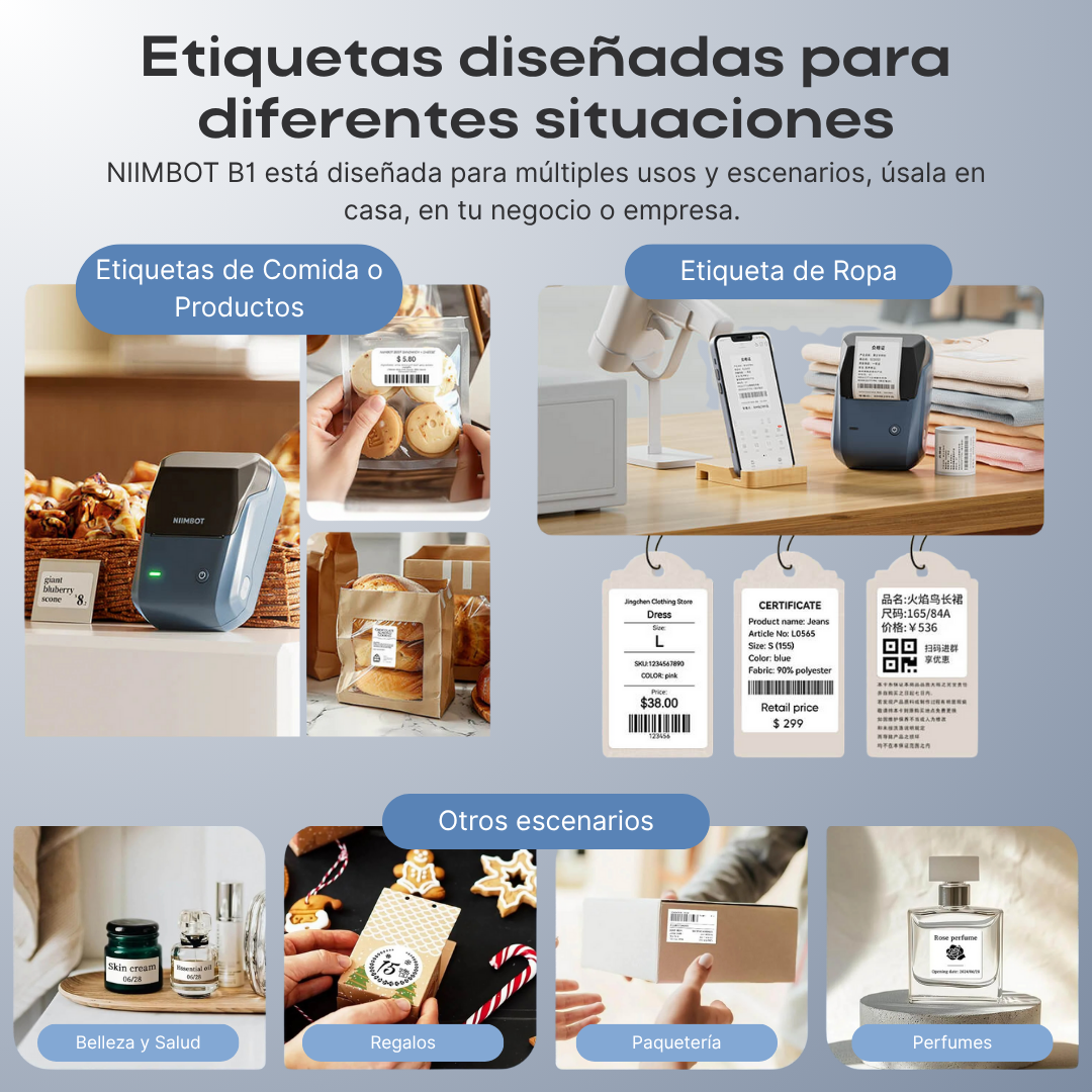NIIMBOT B1 Impresora Térmica de Etiquetas Inalámbrica Bluetooth