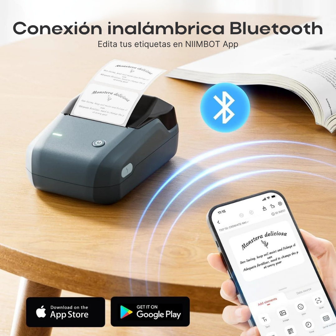 NIIMBOT B1 Impresora Térmica de Etiquetas Inalámbrica Bluetooth