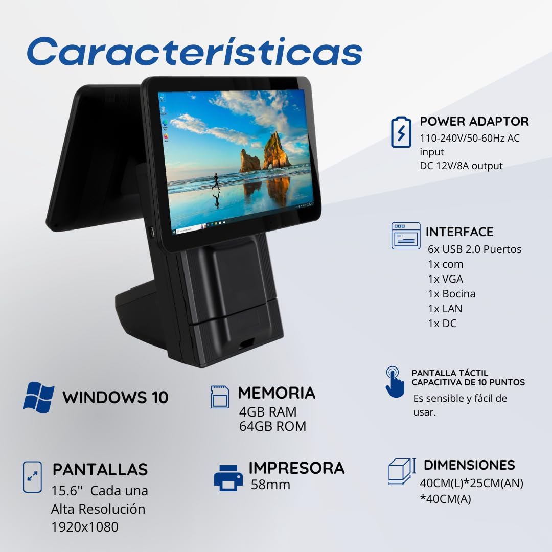 Punto de Venta M9W todo en uno Windows 10