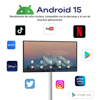 Smart TV Portátil Táctil Android de 21.5" con Soporte