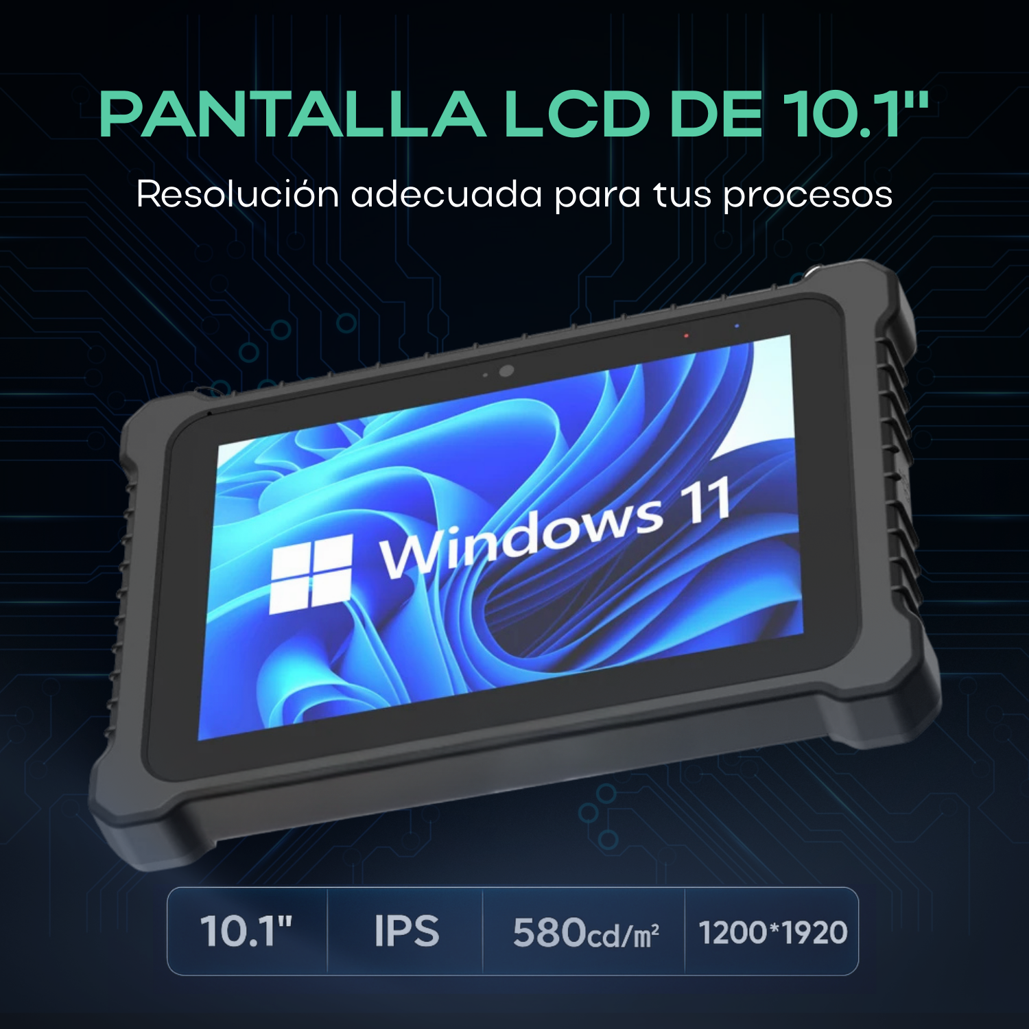 Tablet de uso rudo SP1012N - 10.1 Pulgadas Tablet Windows 11 a Prueba de Agua y Polvo