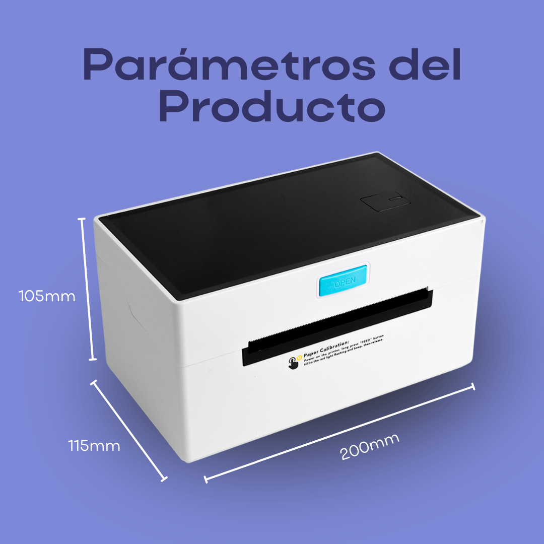 Impresora de Etiquetas Térmica Directa de 4 Pulgadas, Alta Velocidad 160mm/s, Conexión USB/Bluetooth/WiFi