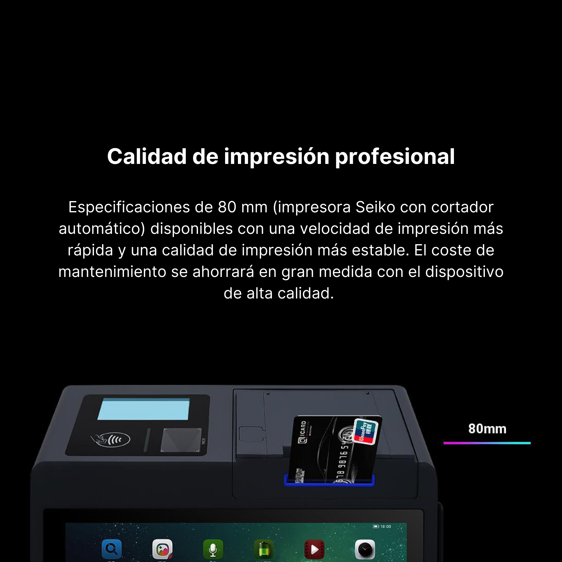punto de venta android 11 terminal POS impresora de recibos e impresora de etiquetas