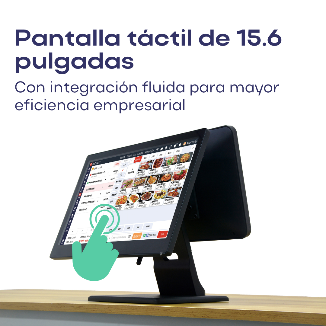 Punto de Venta Windows 11 con Pantalla Táctil Dual de 15.6 Pulgadas, Procesador i5, POS con 8GB RAM + 128GB ROM