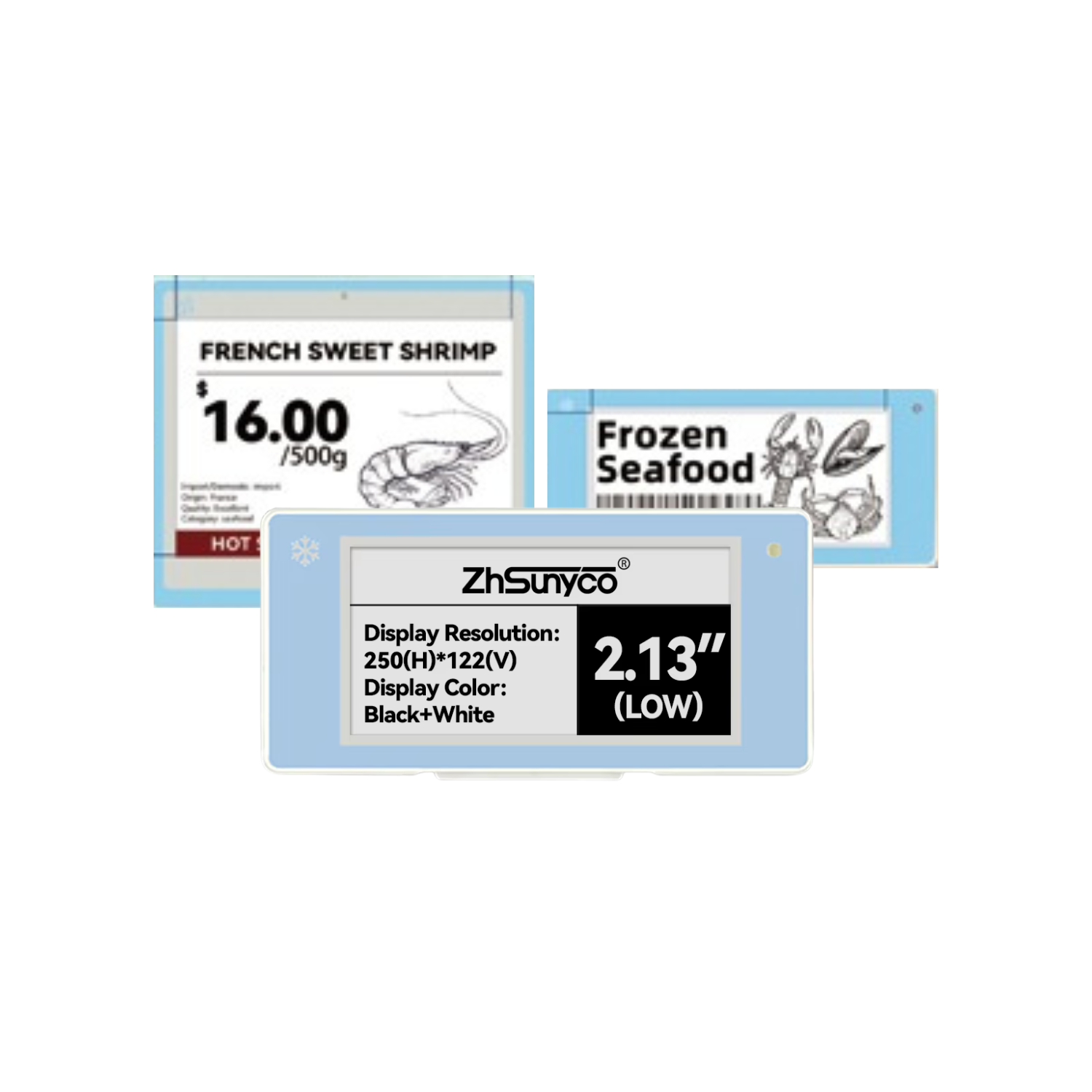 Etiqueta Electrónica para Estantes - Baja Temperatura y A Prueba de Agua