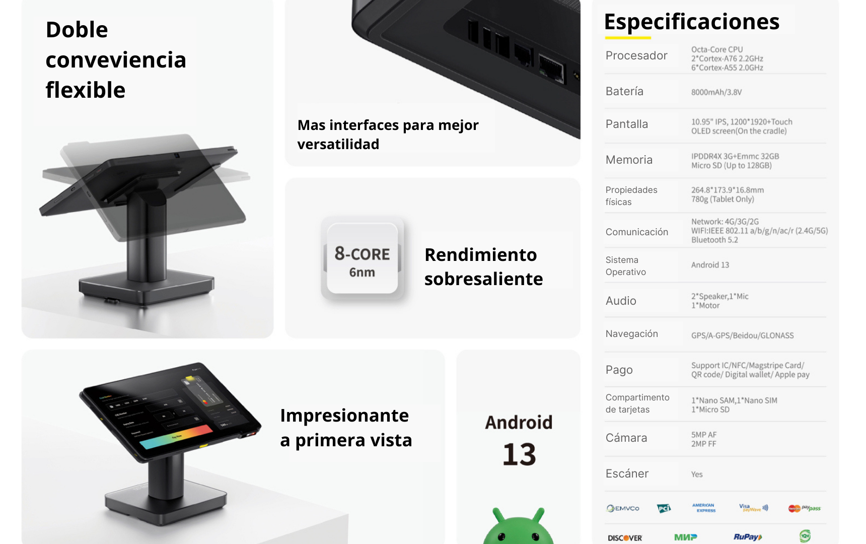 POS Android 13 Kozen P18 Punto de venta todo en Uno
