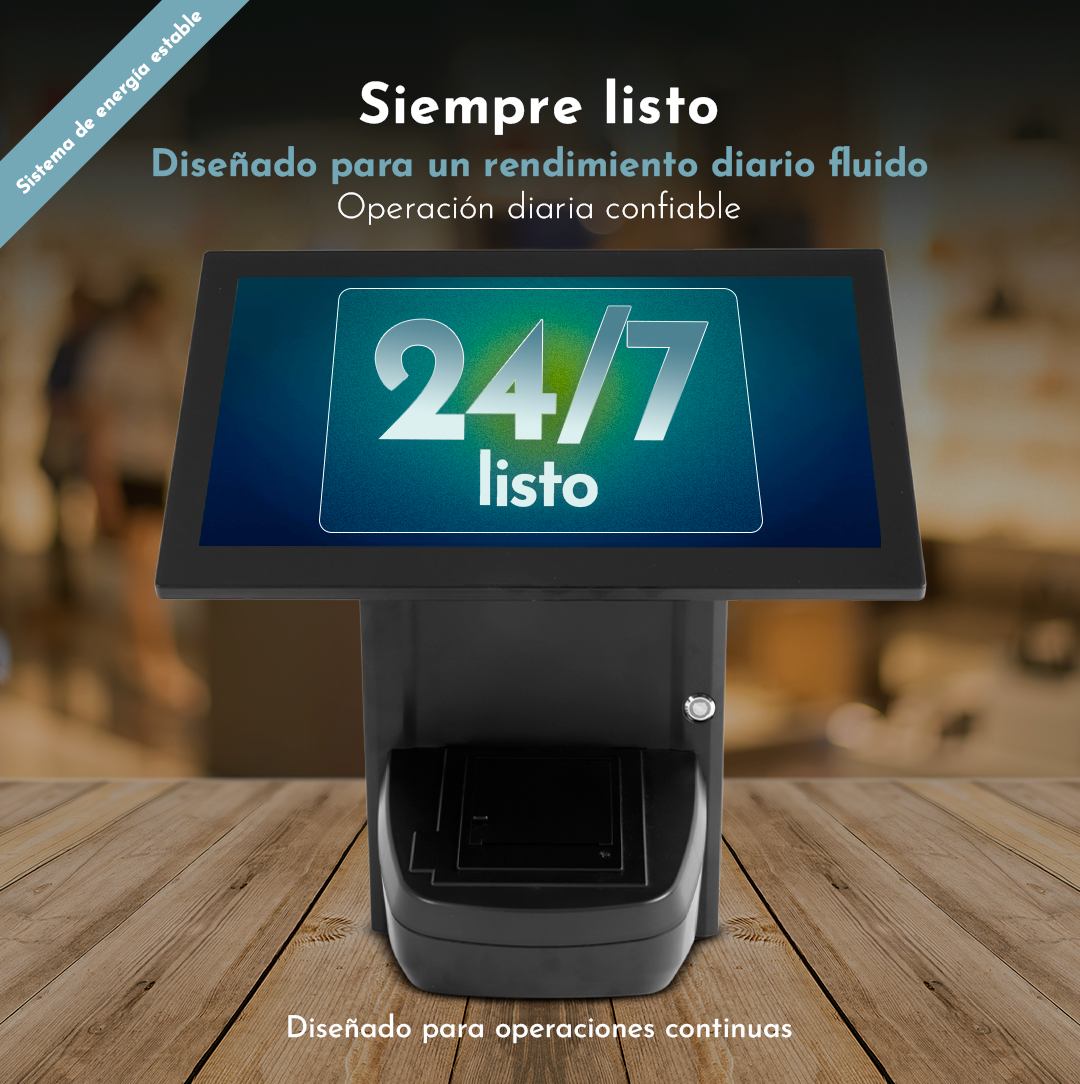 Punto de Venta Todo en Uno 15.6" — Windows 11, Core i5 e Impresora Térmica 58mm