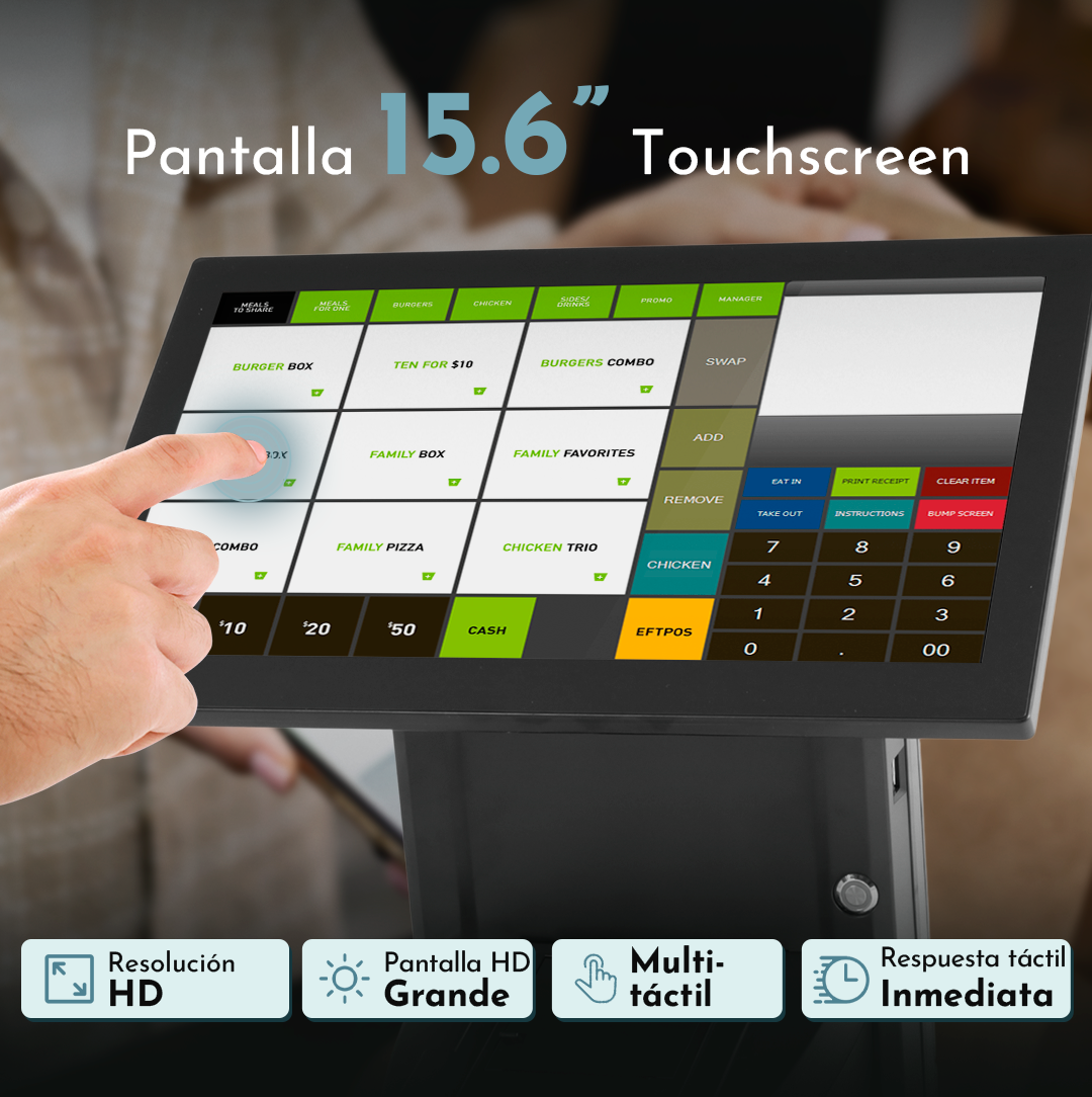 Punto de Venta Todo en Uno 15.6" — Windows 11, Core i5 e Impresora Térmica 58mm