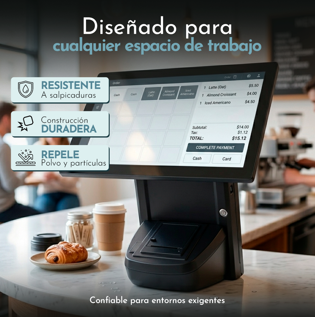 Punto de Venta Todo en Uno 15.6" — Windows 11, Core i5 e Impresora Térmica 58mm