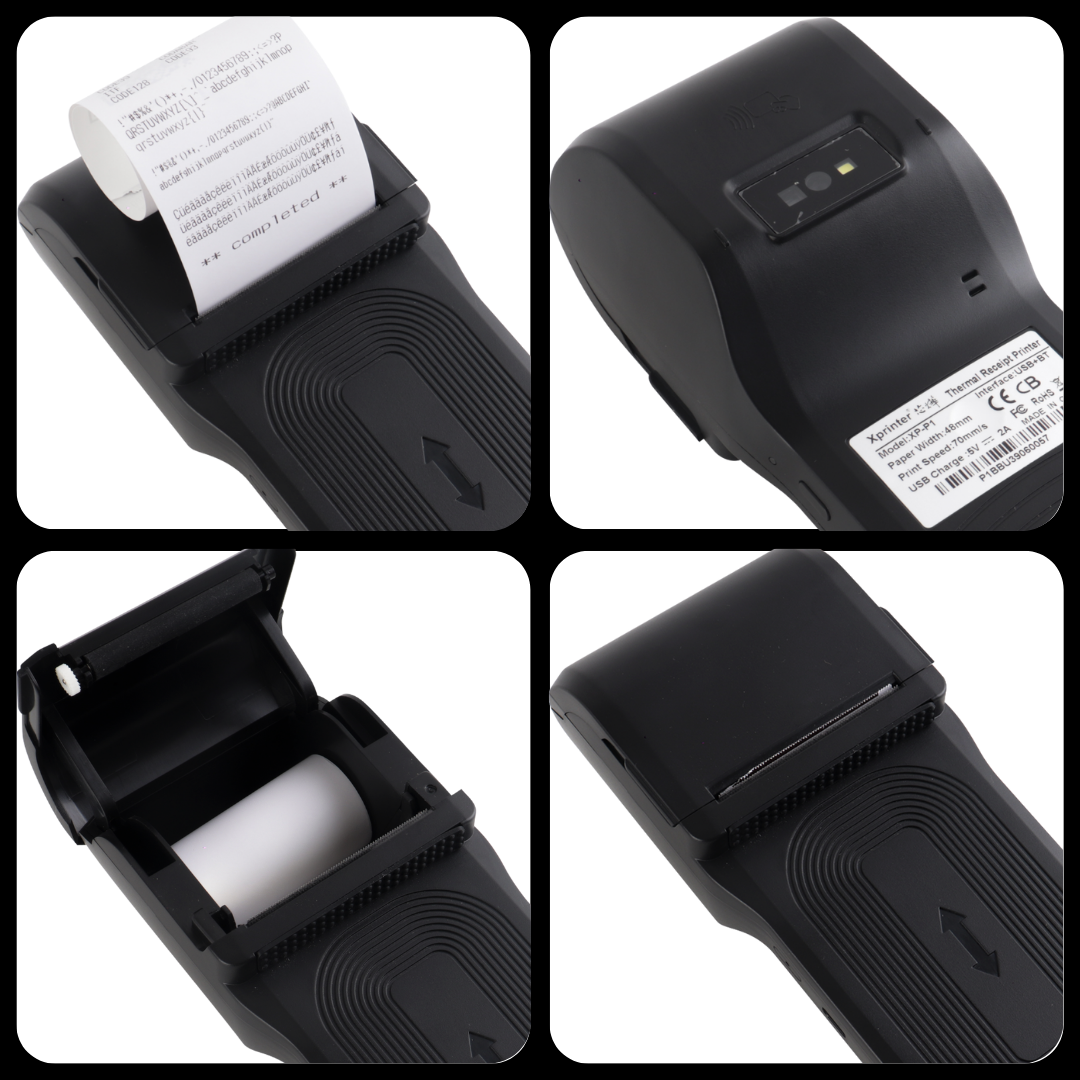 Punto de Venta Impresora Térmica Portátil XP-P1 y Escáner de Códigos de Barras 1D/2D