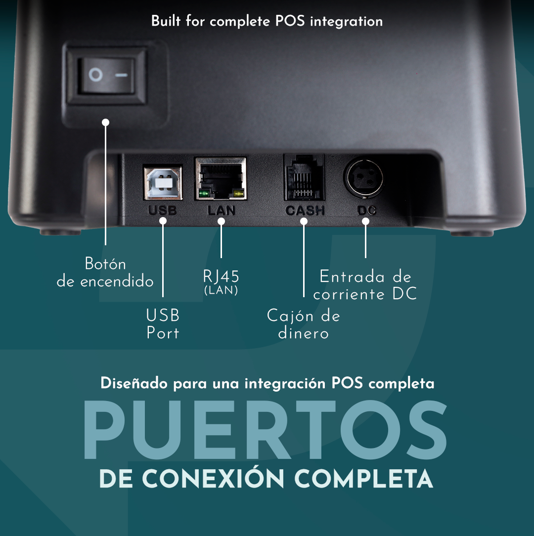 Impresora Térmica de Recibos 80mm WiFi y Bluetooth 300mm/s | POS Store