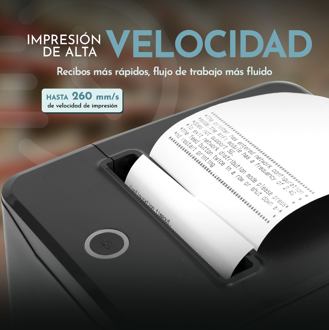 Impresora Térmica de Recibos 80mm WiFi y Bluetooth 300mm/s | POS Store