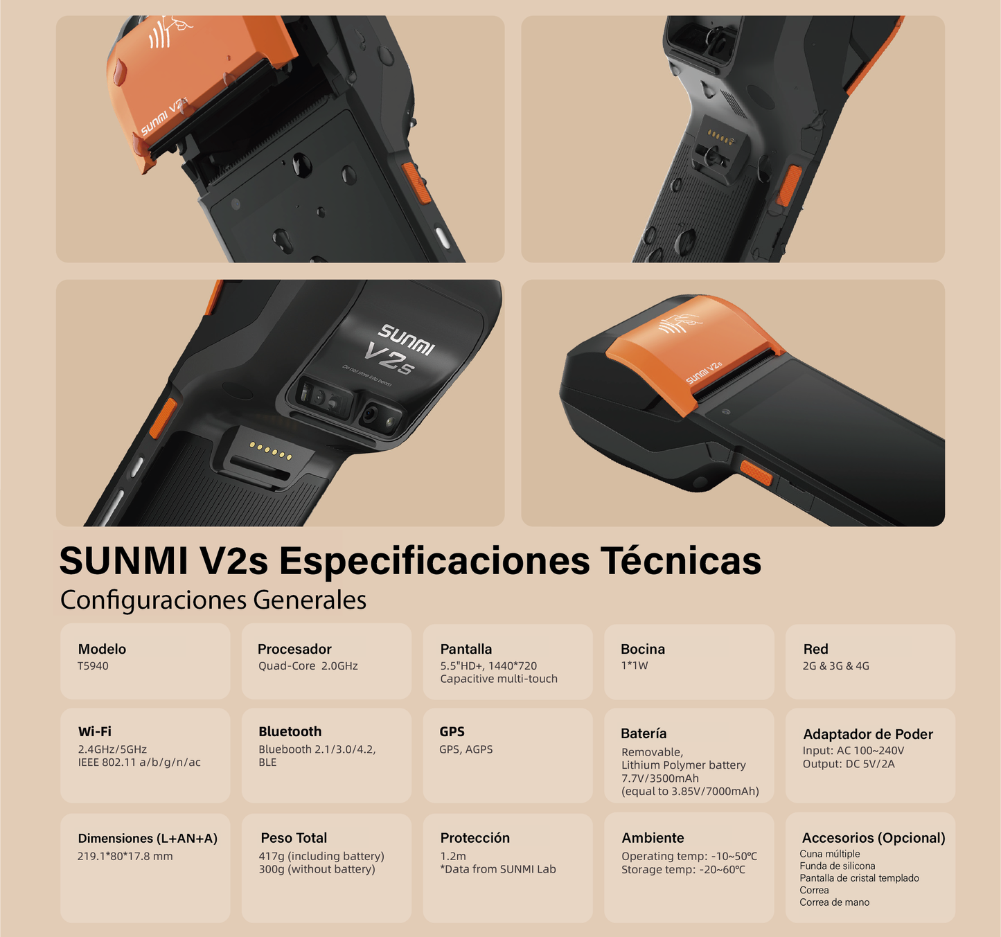 POS Android 12 y Android 11 Sunmi V2 S