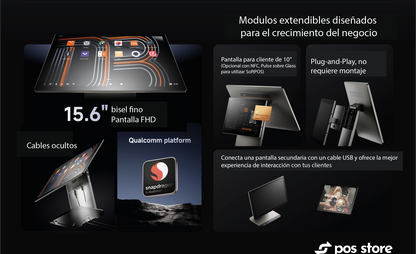 POS Android 13 Sunmi D3 Pro Pantalla Dual