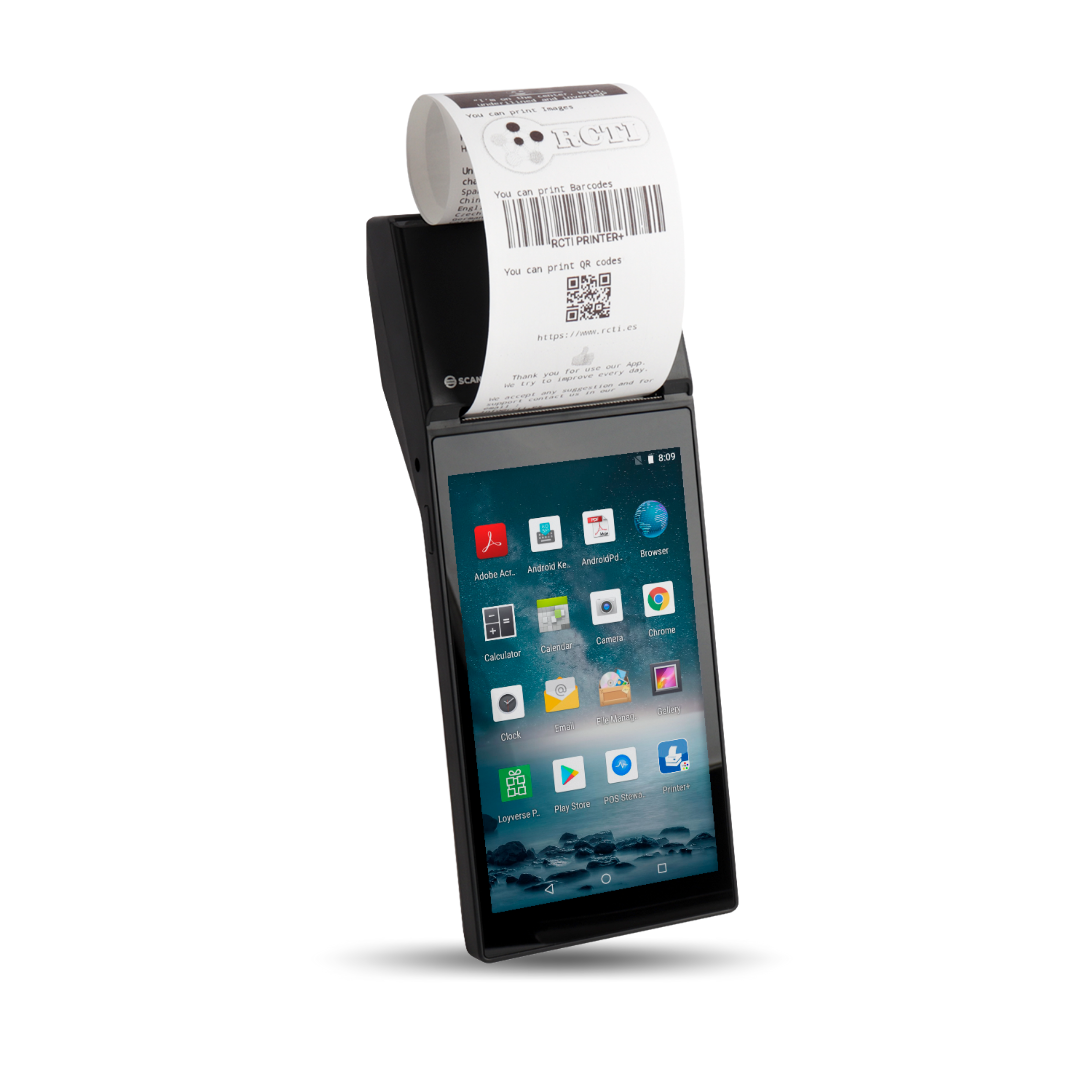 Punto de Venta Terminal Scangle SP01 Android 8.1 e Impresora Térmica ...